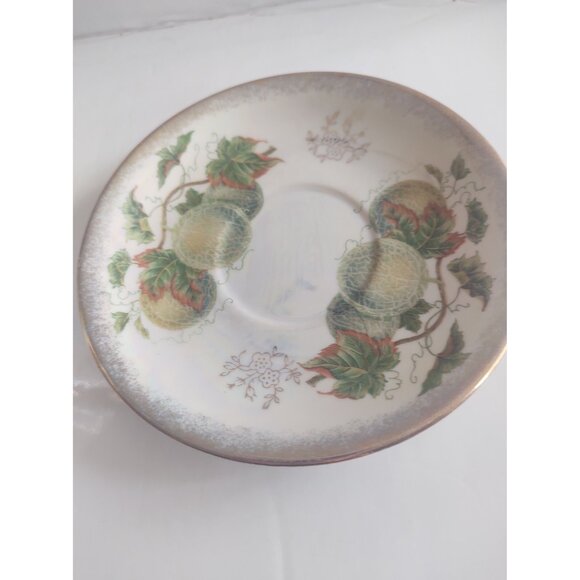 Vintage Tea Cup and Saucer Set Ucagco Ceramics Japana 1950's September Melons - Picture 8 of 13